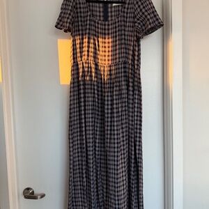Christy Dawn Scarlet Dress - Navy Checker Size L